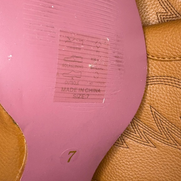 Southern Fried Chics Brown Knee High Western Boot Cowgirl Cowboy Boots Size 7W - Picture 4 of 15